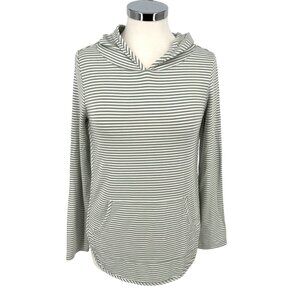 Market & Spruce Striped Hoodie Pullover Top White Green Size XS NWT